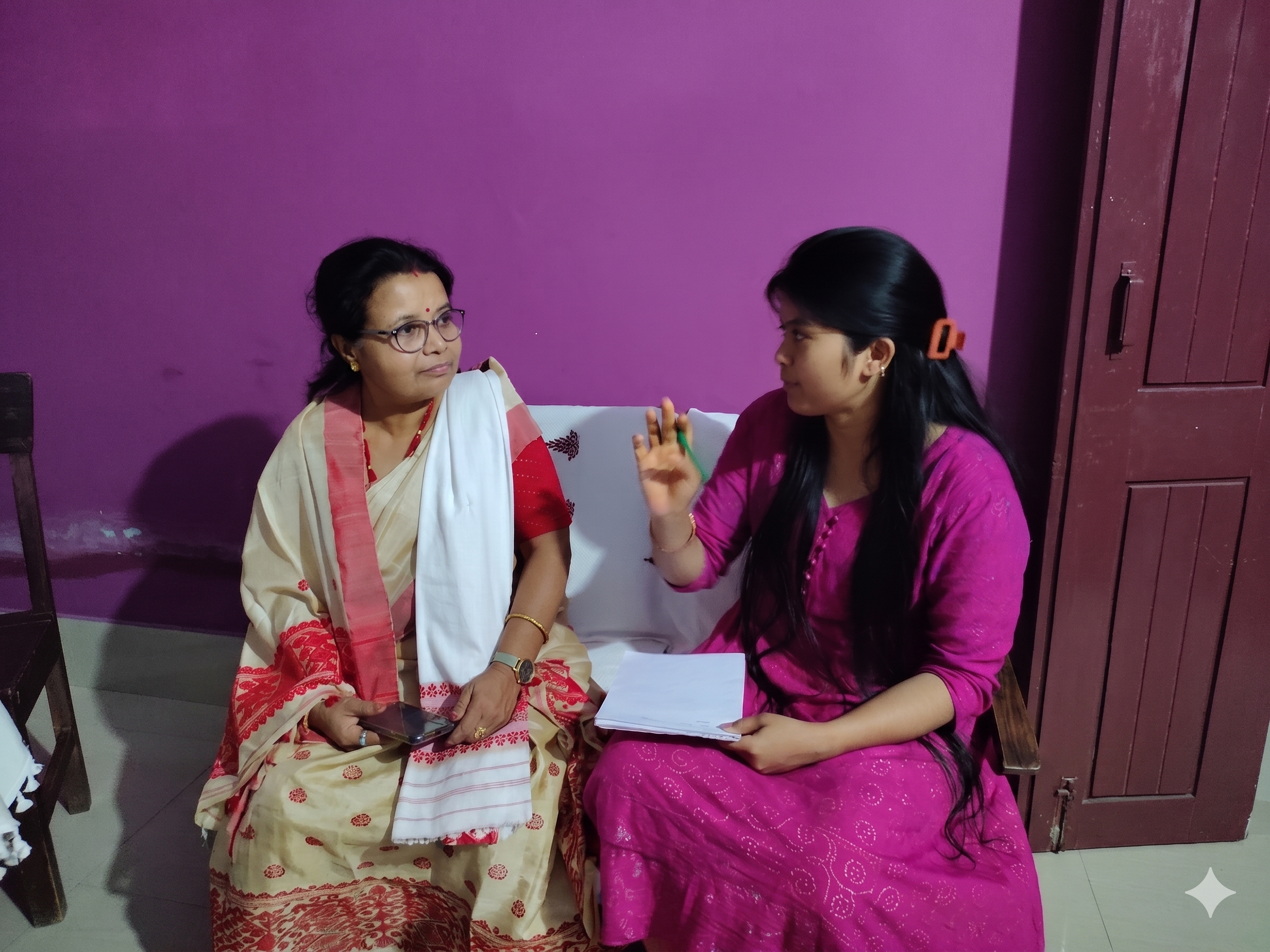 Enumerator conducting an in-person interview