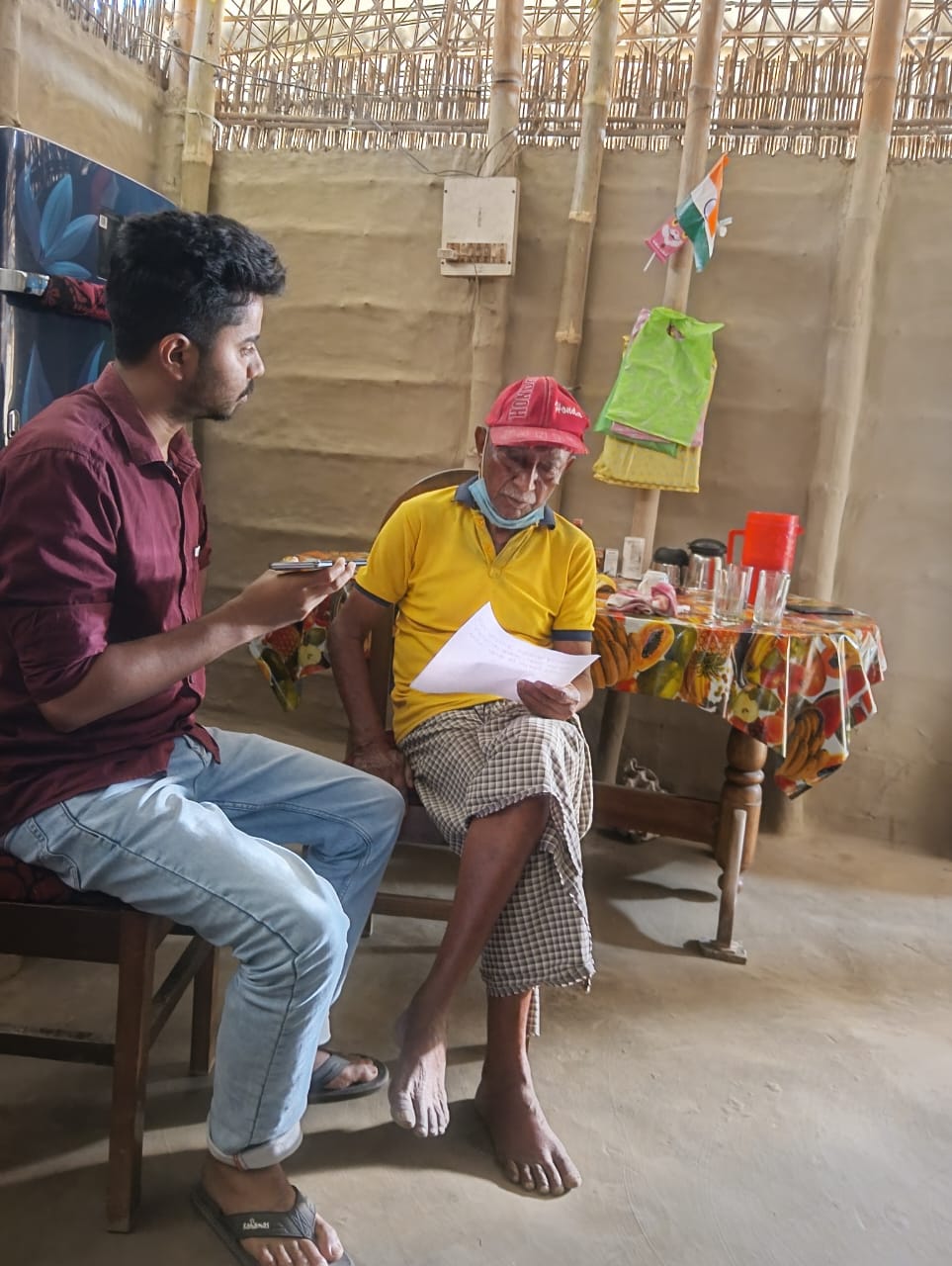 One-to-one interview with a respondent in the field